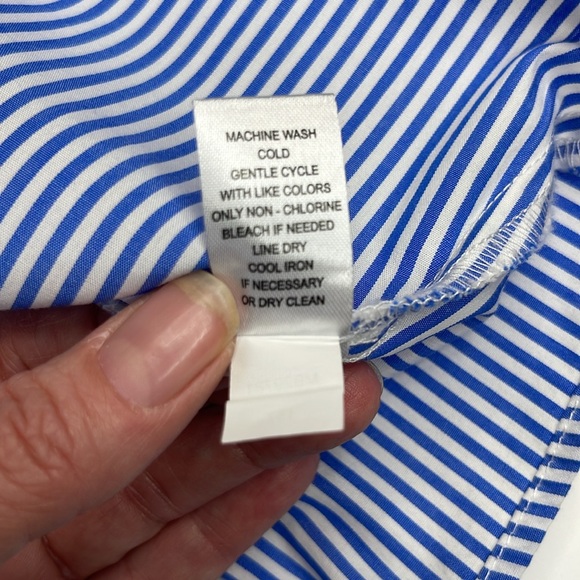 Cupio Off the Shoulder Blue and White Striped Flutter Sleeve Top Size XL - Picture 5 of 10